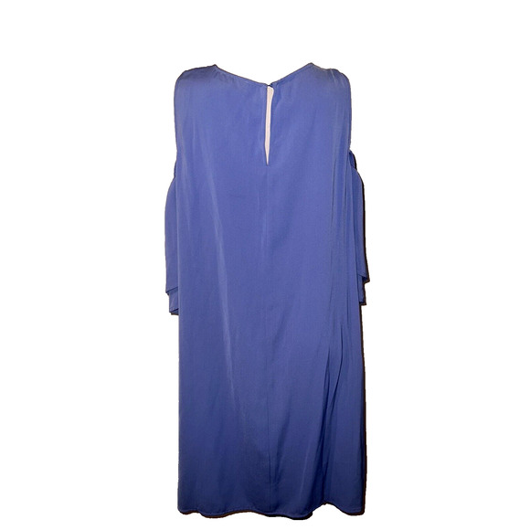 New ELOQUII Women's Size 18 Blue Cold shoulder Flutter Slv Cocktail Party Dress - Picture 5 of 6